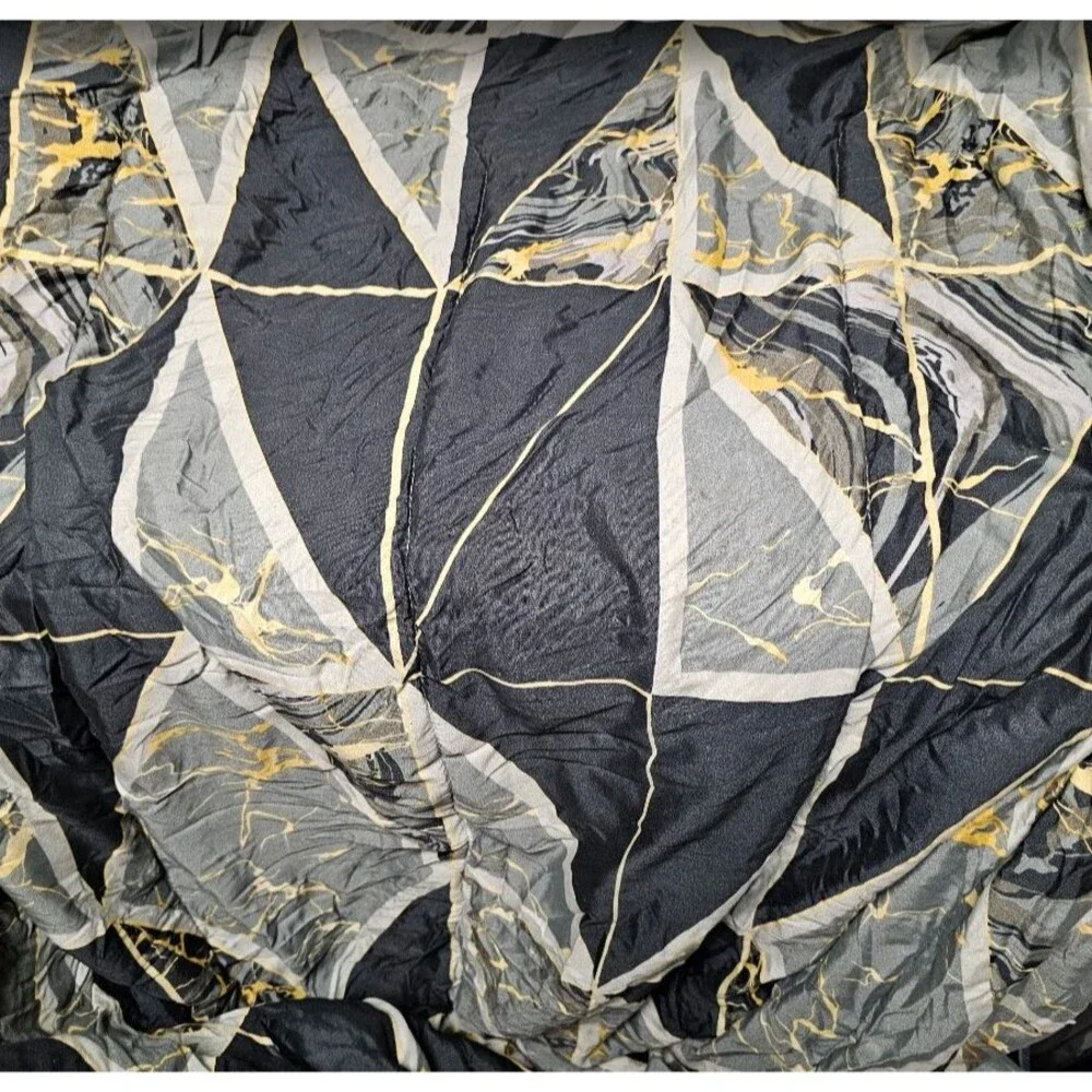 Beatice Home Fashions Black White Gold Abstract Queen Sized Comforter Kohls